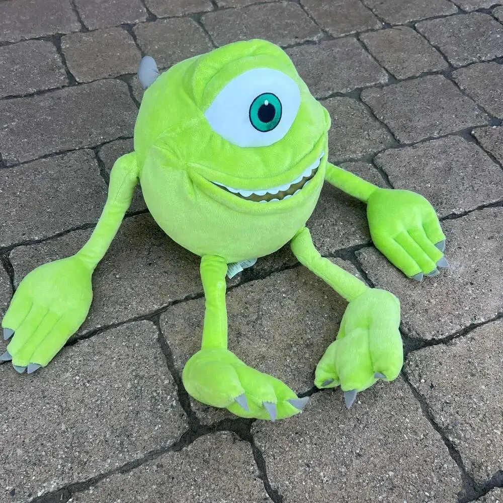 Y2K 2000s Disney Store Pixar Monsters Inc. Mike Wazowski Plush Stuffed Toy 16”